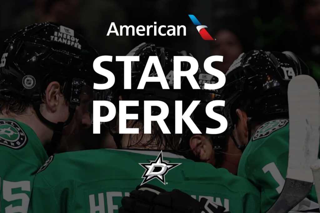 Dallas Stars fan flyaway sweepstakes featuring an away game experience with American Airlines, including game tickets, potential flights, hotel stay, and spending money for a Denver road trip.