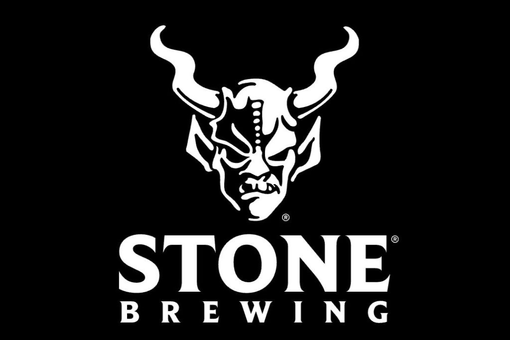 Stone Brewing logo on a black background featuring the brand’s iconic gargoyle head above bold white STONE BREWING text, representing the Stone Brewing 30th Anniversary Sweepstakes and San Diego brewery trip prize. Clean black-and-white brand image tied to the Stone Brewing Sweepstakes, highlighting the brewery-themed grand prize trip and anniversary prize pack. Stone Brewing promotional image with gargoyle logo and bold lettering used for a brewery trip sweepstakes and branded merchandise giveaway.