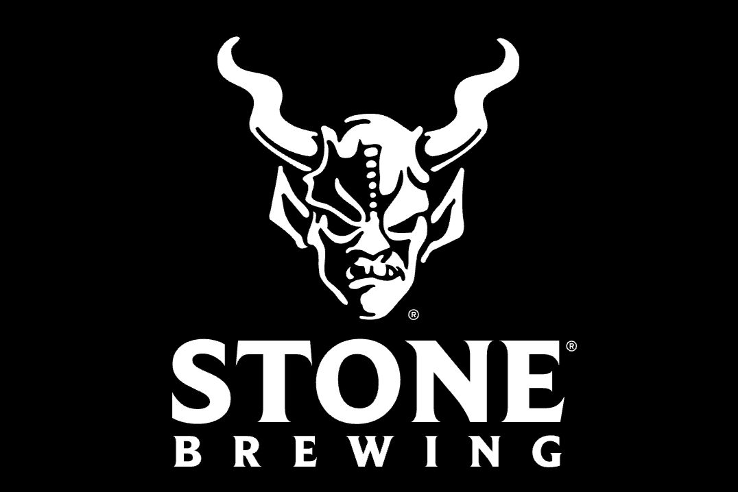 Stone Brewing logo on a black background featuring the brand’s iconic gargoyle head above bold white STONE BREWING text, representing the Stone Brewing 30th Anniversary Sweepstakes and San Diego brewery trip prize. Clean black-and-white brand image tied to the Stone Brewing Sweepstakes, highlighting the brewery-themed grand prize trip and anniversary prize pack. Stone Brewing promotional image with gargoyle logo and bold lettering used for a brewery trip sweepstakes and branded merchandise giveaway.