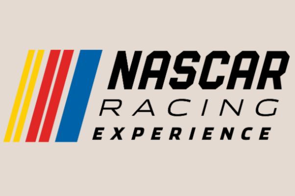 Colorful horizontal stripes and bold text create a dynamic logo for a racing experience, evoking speed and excitement associated with NASCAR racing, featured in the Sport Clips NASCAR Racing Experience Sweepstakes