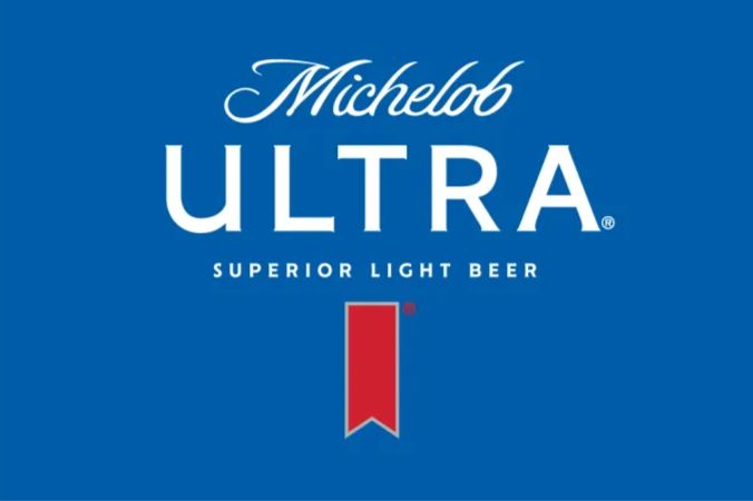 A vibrant blue background features the text "Michelob ULTRA" in an elegant font, highlighting the brand's identity as a light beer, featured in the Michelob Ultra World Cup Tickets Sweepstakes