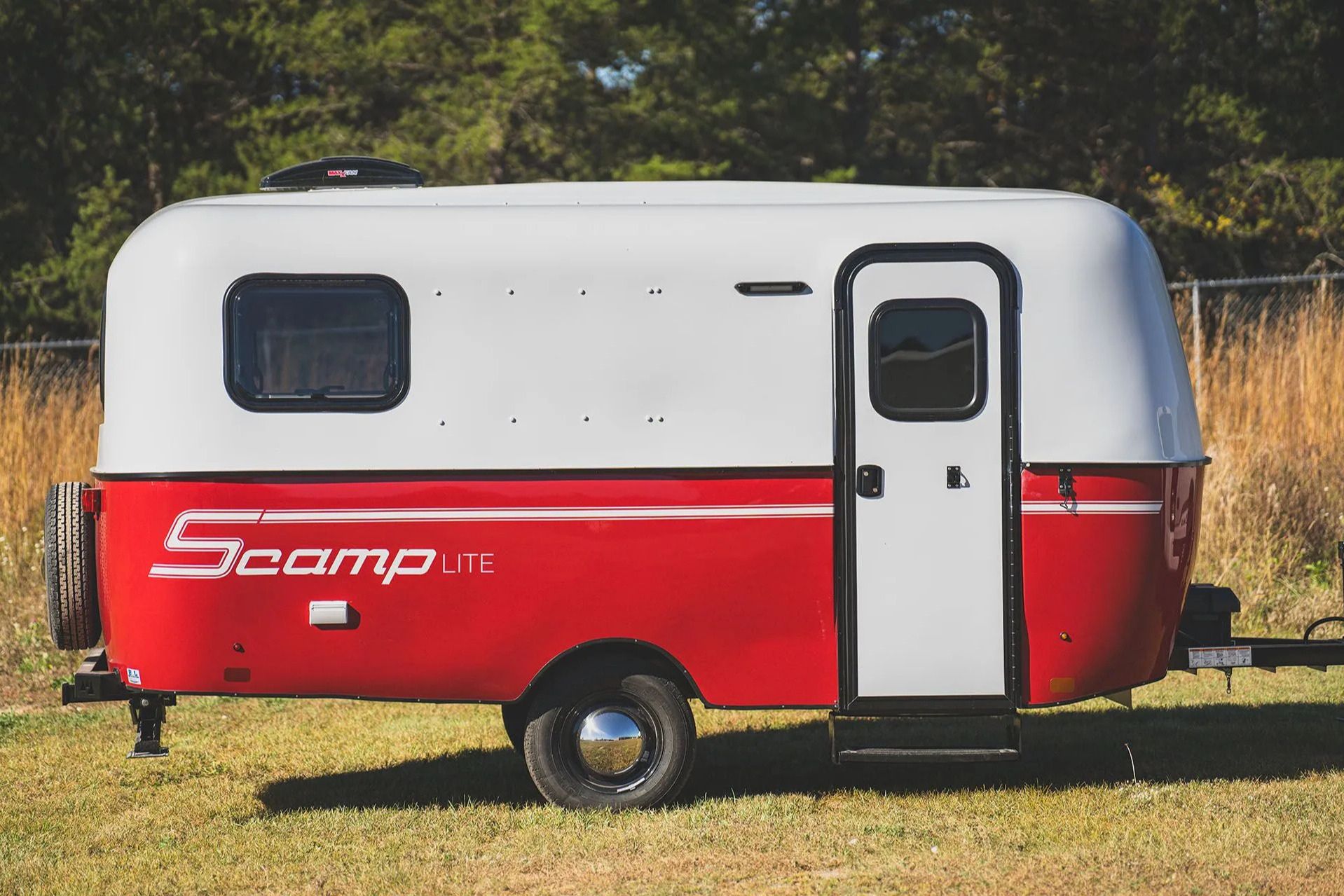 Scamp Lite fiberglass travel trailer prize featured in the White Claw Hard Seltzer Scamp Trailer Sweepstakes.